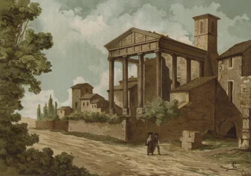 De Romeinse Tempel van Hercules in Cori, Italië